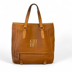 CH Carolina Herrera Tote Caramel Grained Leather